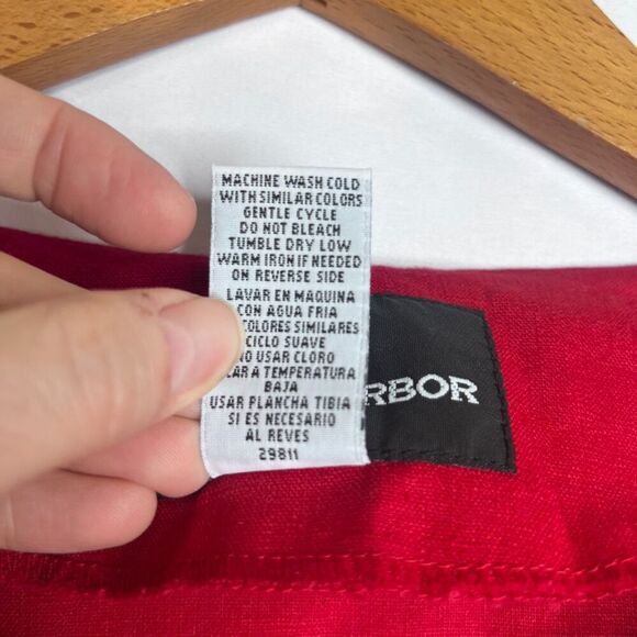 Sag Harbor NWT Red Embroidered Linen Blend Button Front Boho Top Size Large - Picture 11 of 12
